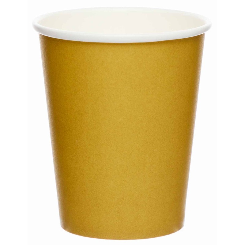 8 golden paper cups 227ml