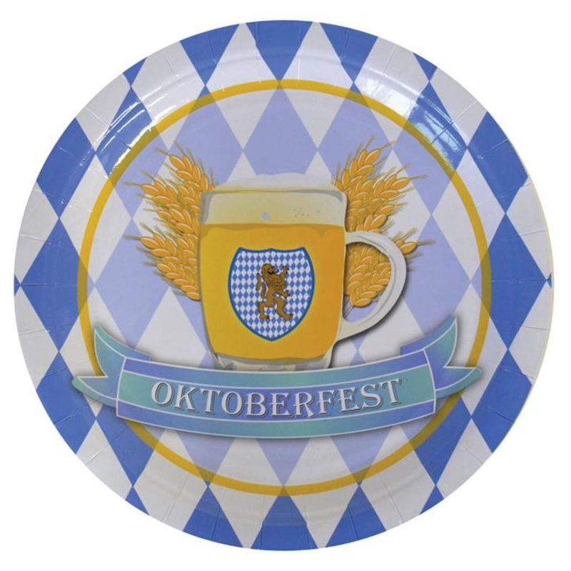 8 I love Oktoberfest paper plates