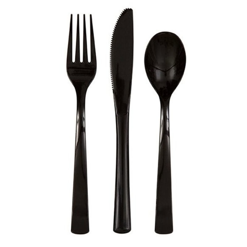 Black cutlery set Konstanz 18 pieces