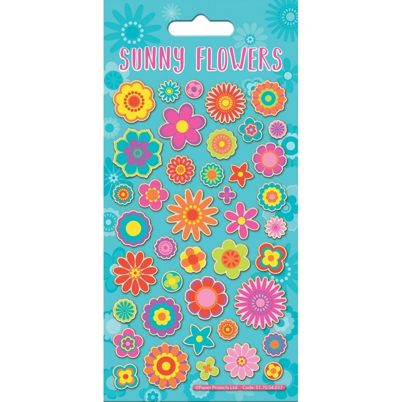 Colorful summer flowers stickers