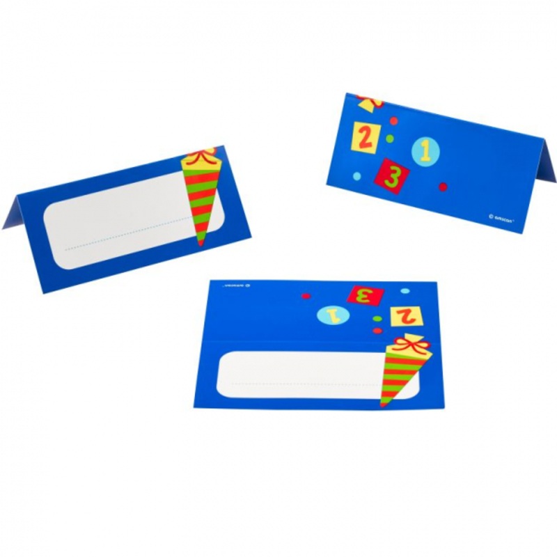 First day of school place card with school cone 8 pieces