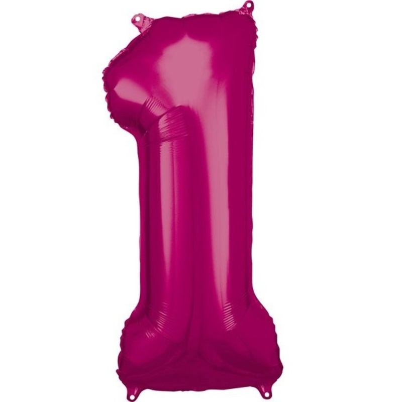 Foil balloon number 1 pink 86cm