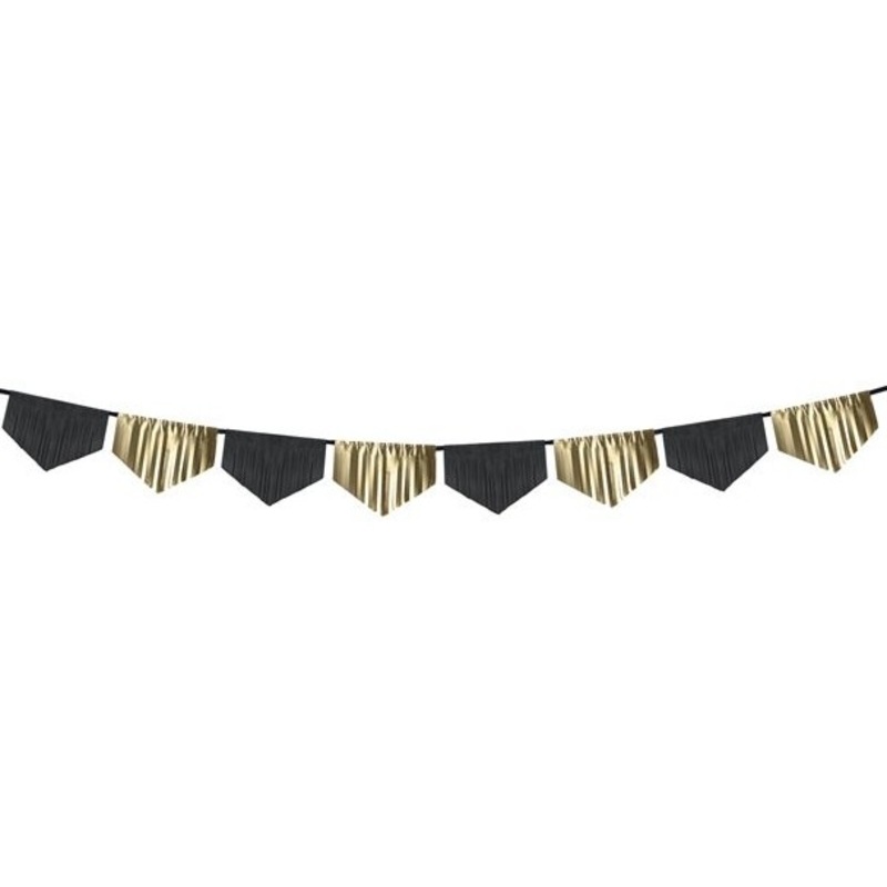 Fringe Garland Black & Gold 3m