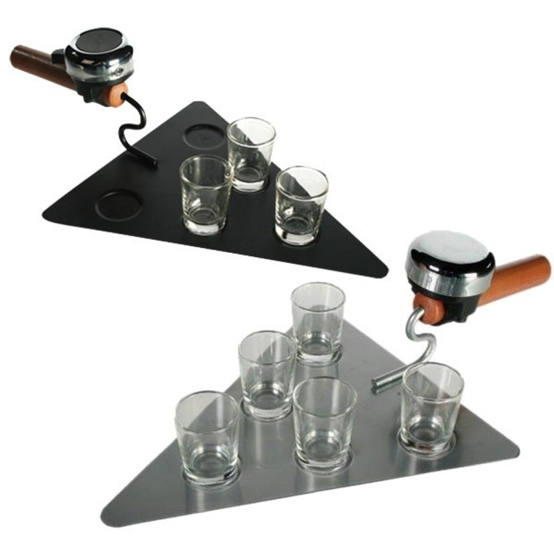 Funny party trowel with shots and bell