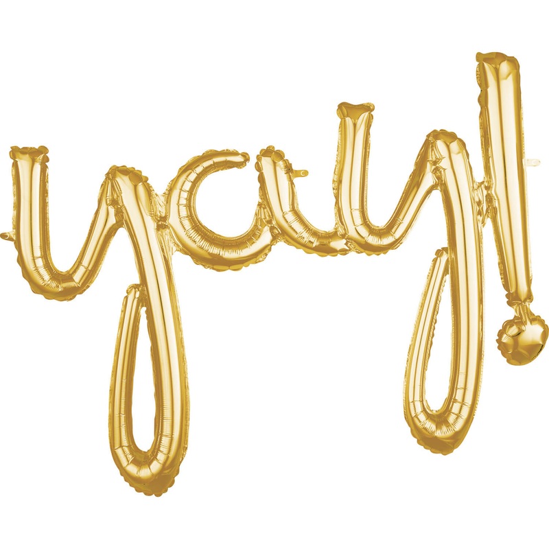 Golden Yay lettering 88 x 63cm