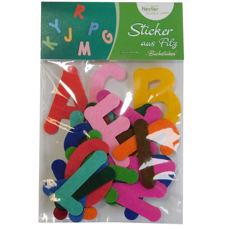 Letter sticker set made of felt