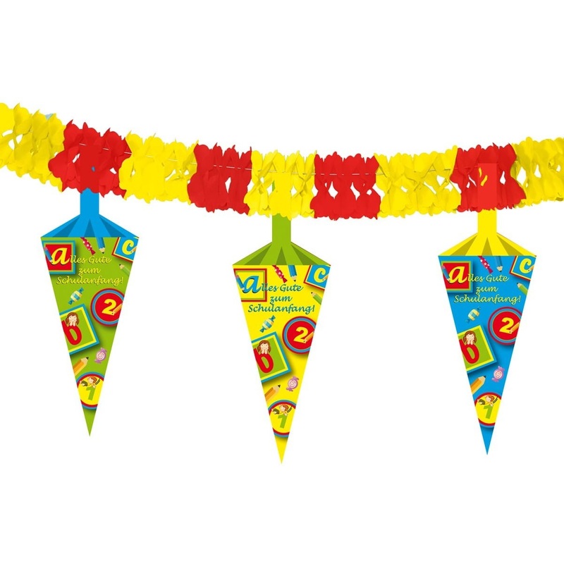 School start garland with school cones 4m