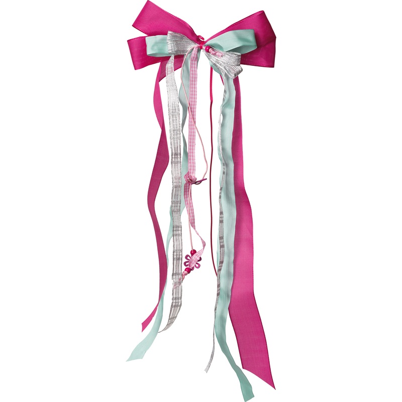 Shoulder bag ribbon pink-white 23 x 50cm