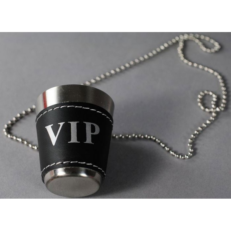 VIP shot glass with chain black