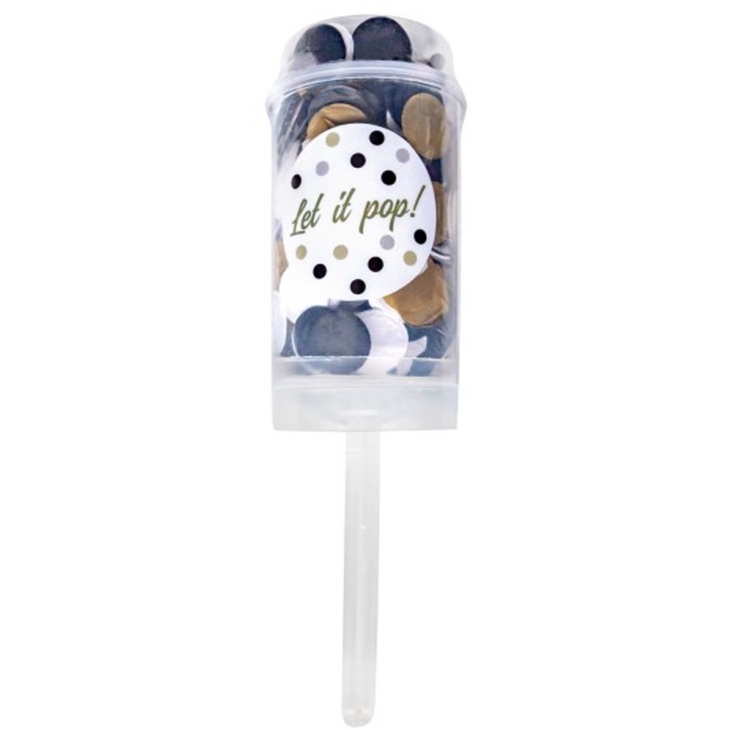 White-Black-Beige Party Popper