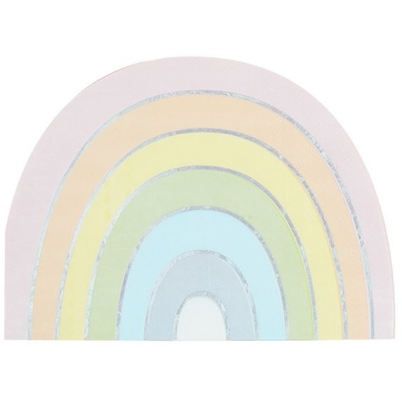 16 rainbow napkins pastel 33cm