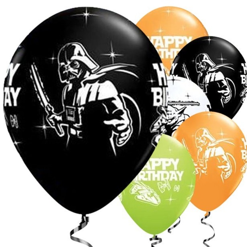 25 Qualatex Star Wars Happy Birthday latex balloons 28cm