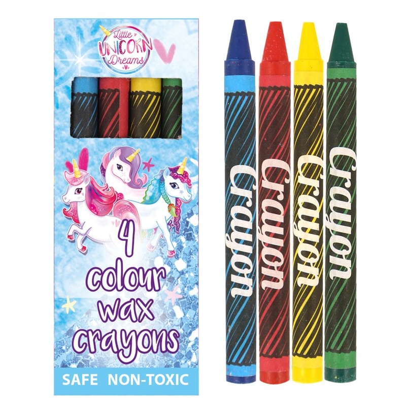 4 wax crayons unicorn dreams