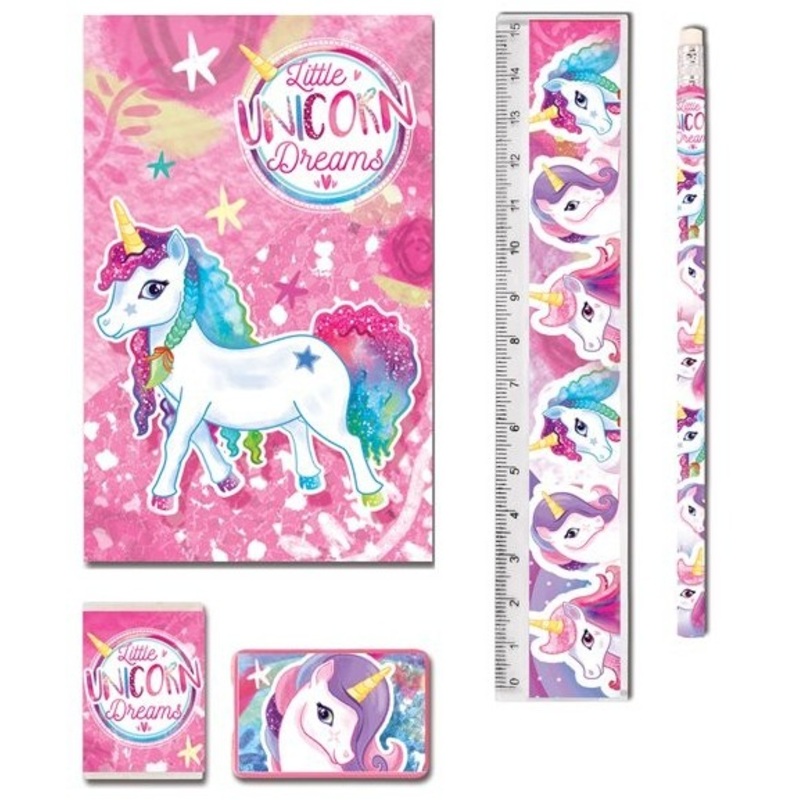 5-piece unicorn stationery set