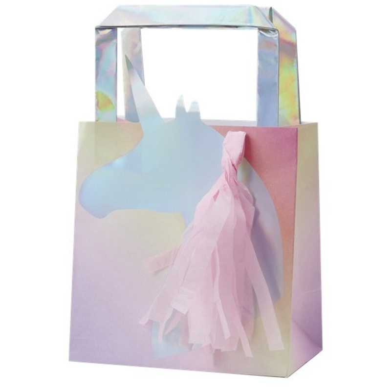 5 Shiny Unicorn gift bags 26cm