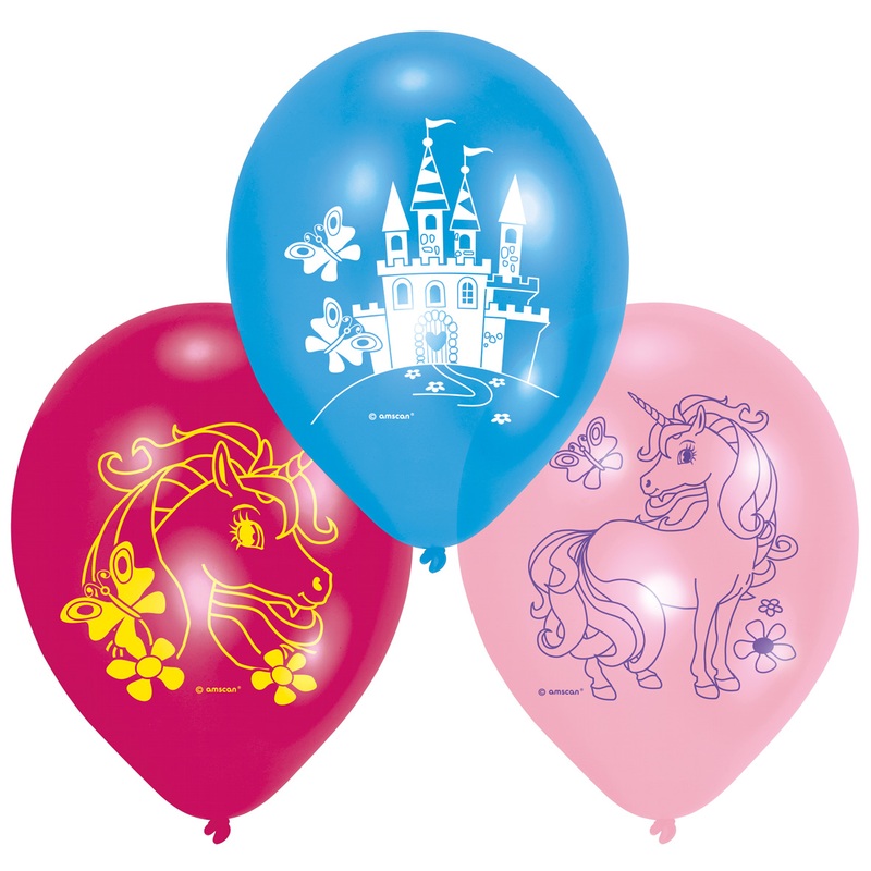 6 charming unicorn balloons 23 cm