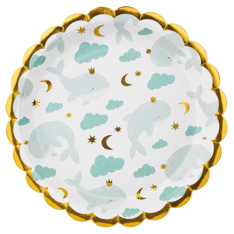 6 paper plates little whale 18cm