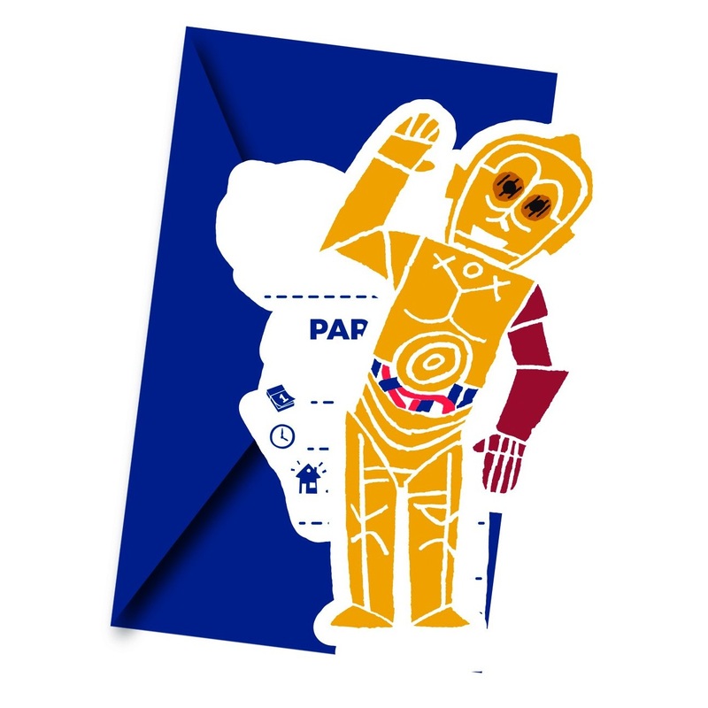 6 Star Wars Forces invitation cards