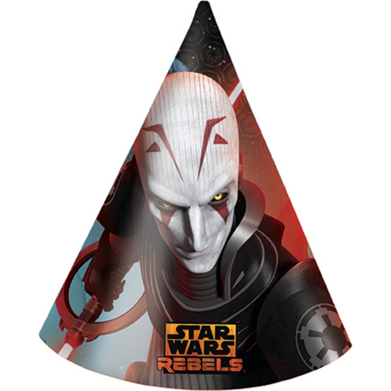 6 Star Wars Rebels party hats 16cm