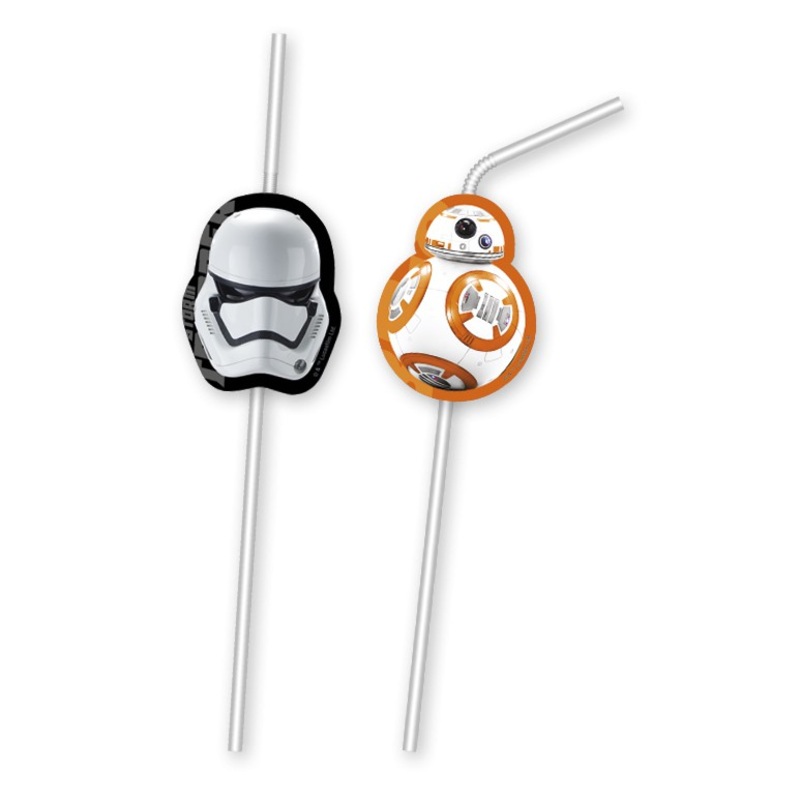 6 Star Wars The Force straws 24cm