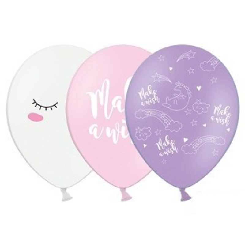 6 unicorn twinkle balloon mix 30cm