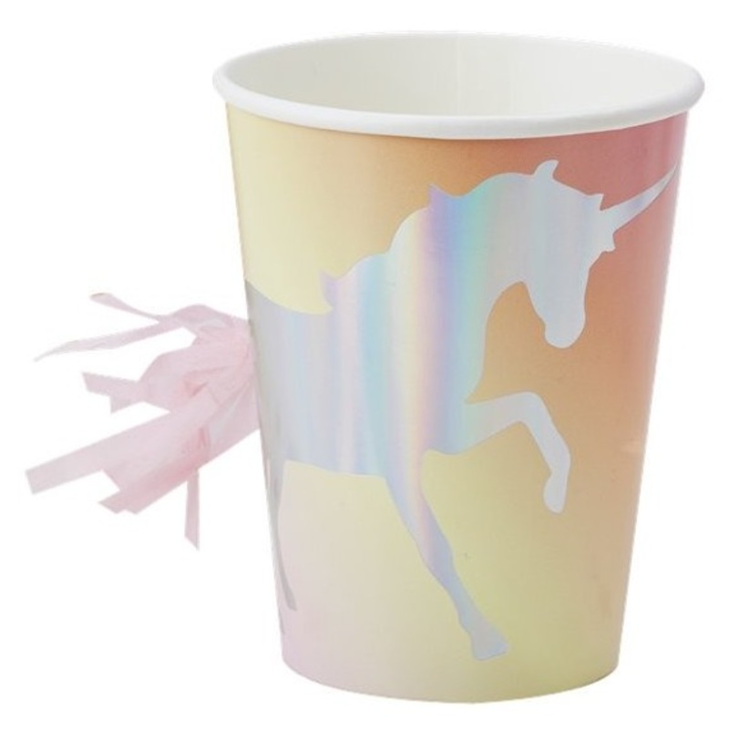 8 Shiny Uncorn paper cups 255ml
