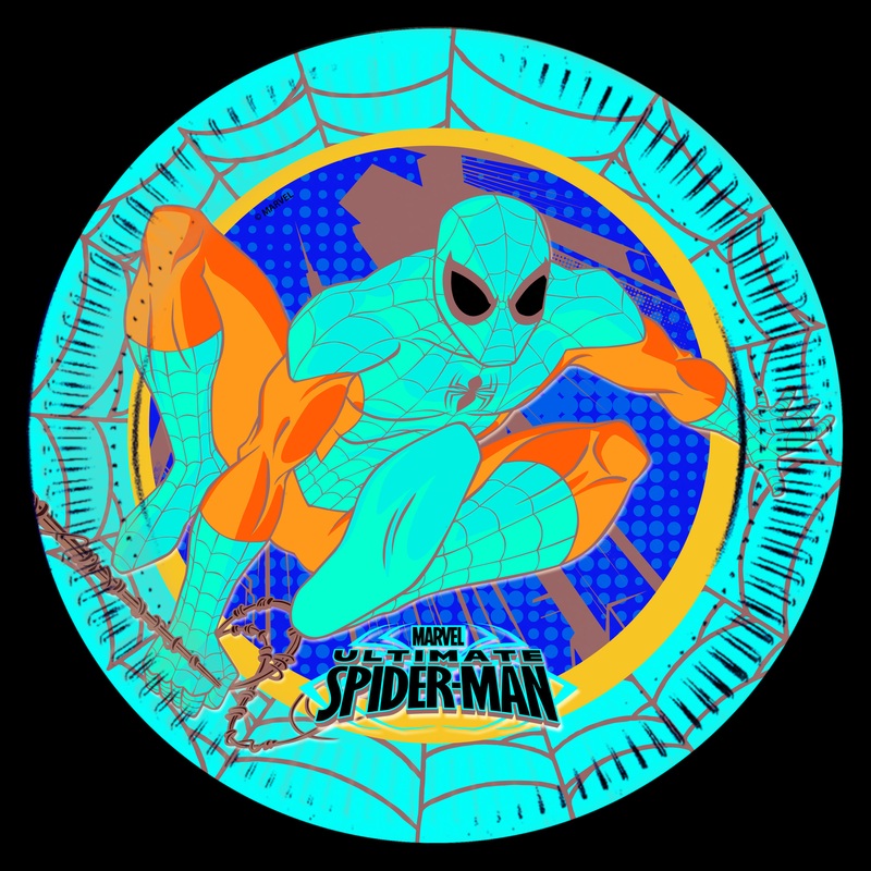 8 Spiderman comic paper plates 23cm