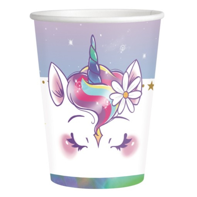 8 Unicorn Dreams paper cups 250ml