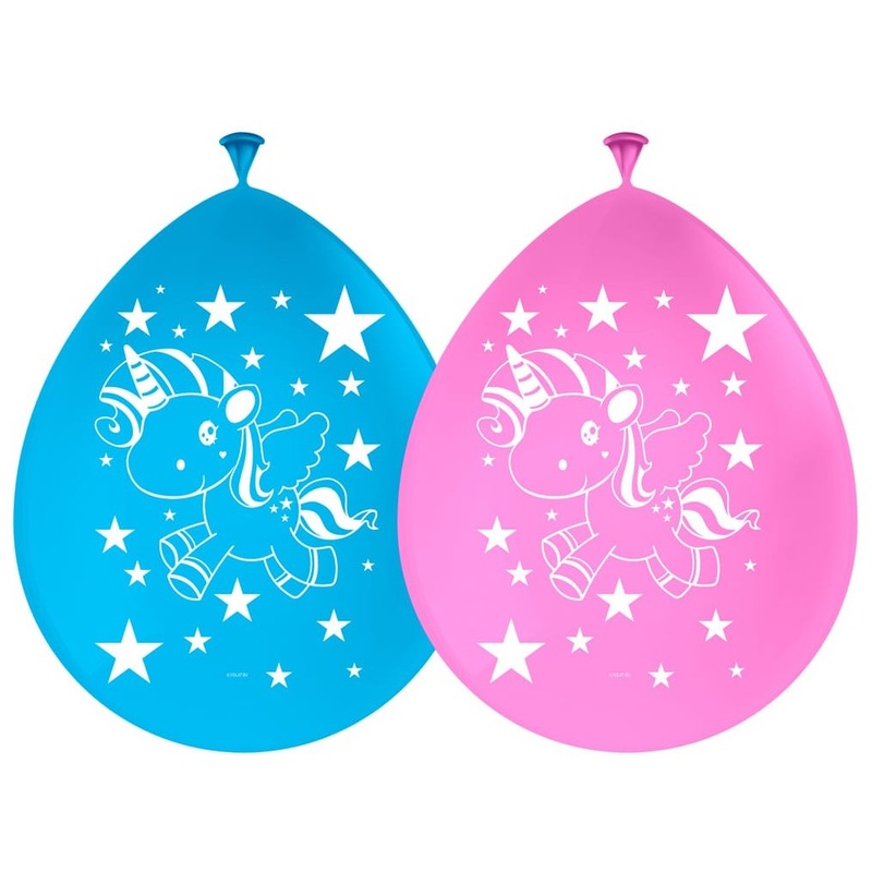8 unicorn poppy latex balloons 30cm