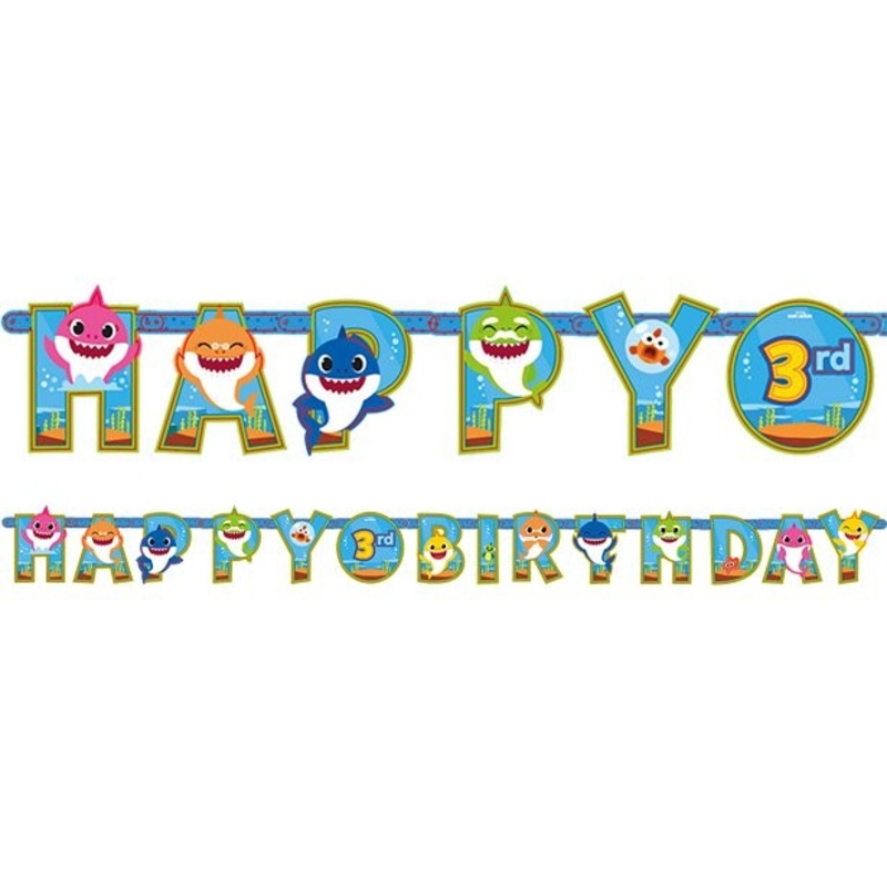 Customizable Baby Shark Happy Birthday Garland