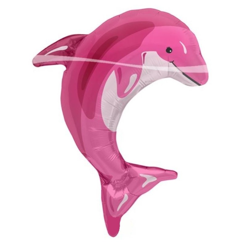 Foil balloon Jumping Dolphin pink
