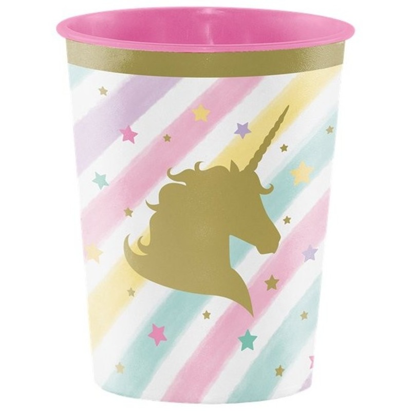 Golden Unicorn plastic cup 454ml