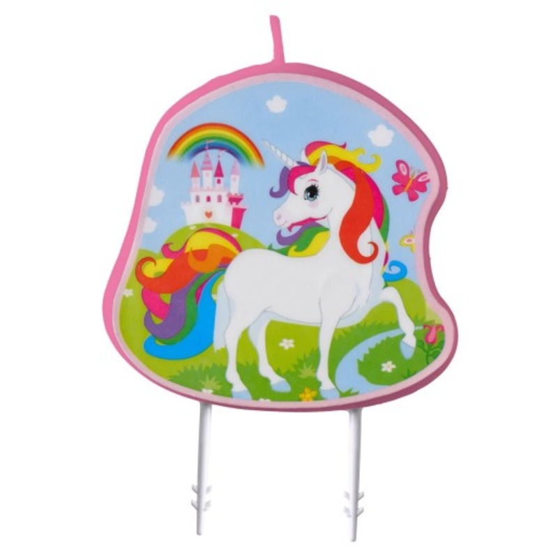Magical unicorn Rainbow Sparkle cake candle
