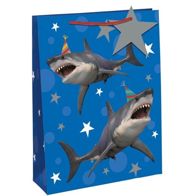Shark birthday gift bag 25.3cm
