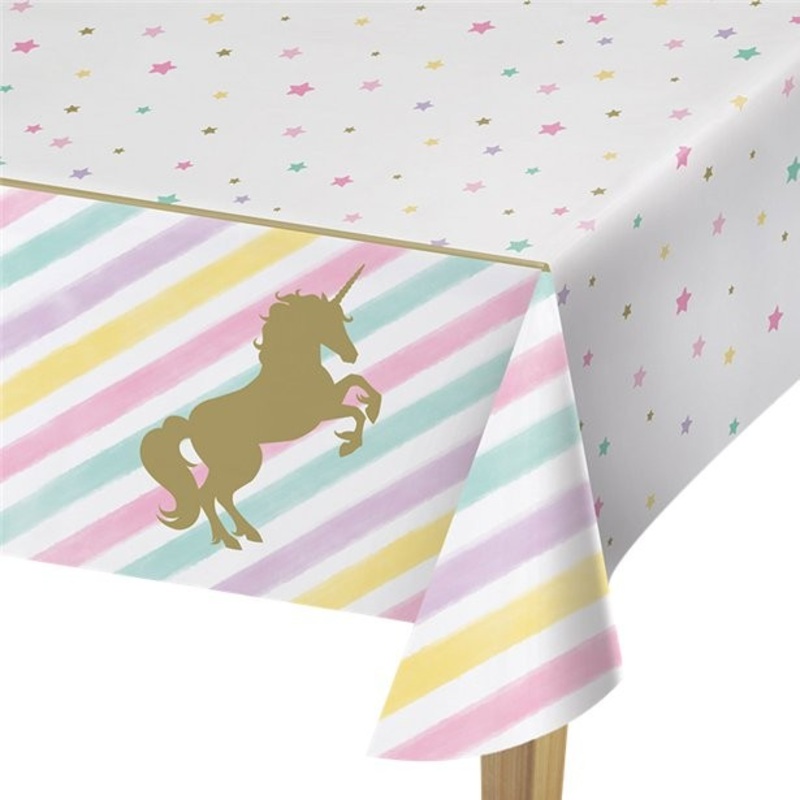 Starry Unicorn Plastic Table Cover 2.6m x 1.3m