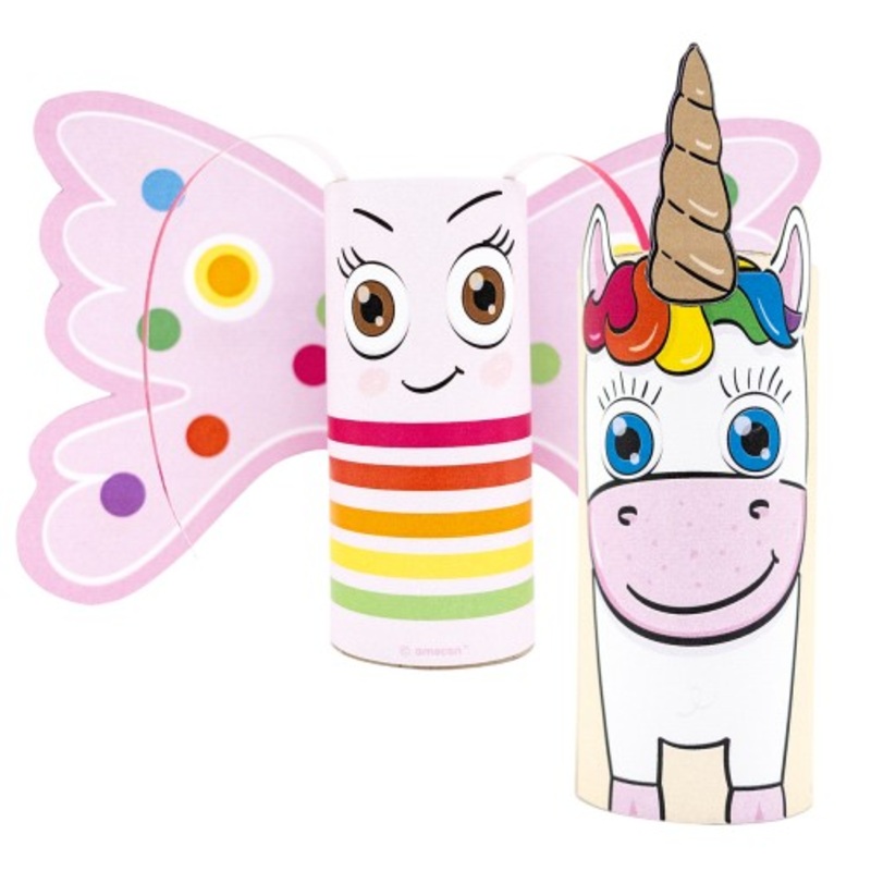 Toilet paper roll craft set unicorn & butterfly