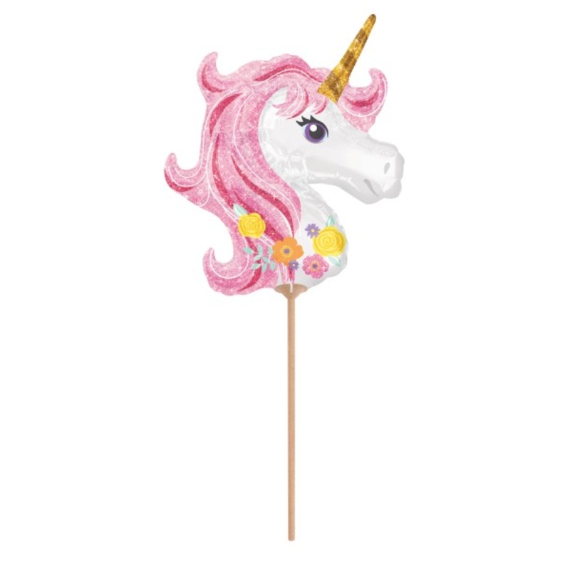 Unicorn Miss Sparkle stick balloon 23cm
