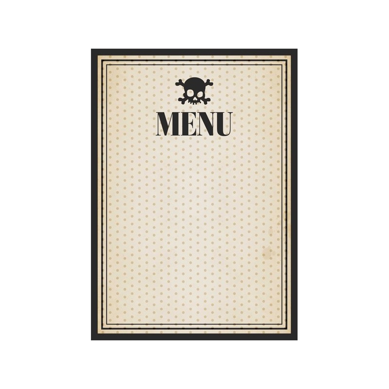10 skull menu cards 11.9 x 16.8cm