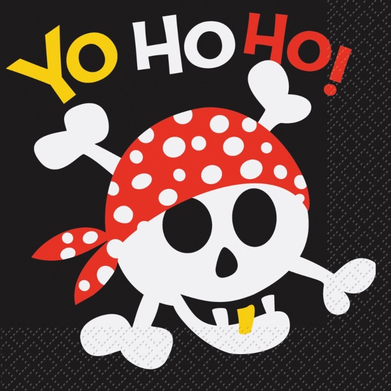16 Captain Barracudas pirate party napkins 33cm