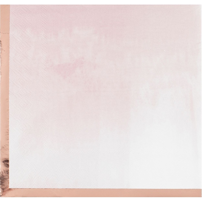 16 rose gold ombr napkins 33cm