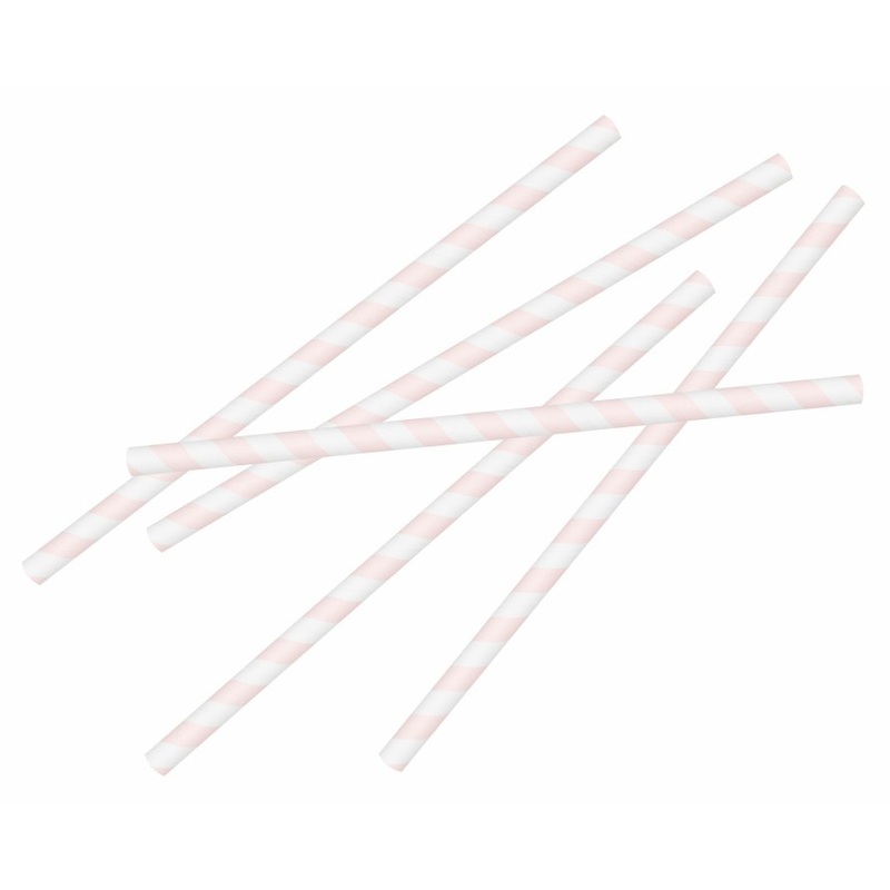 20 Eco pink striped straws