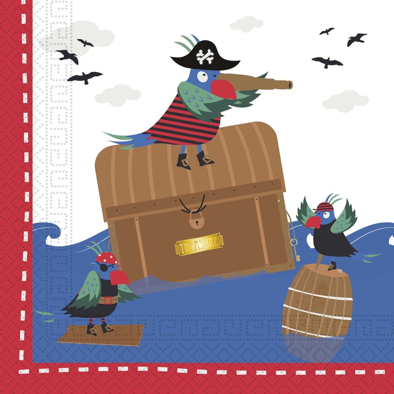 20 sea pirate napkins 33cm