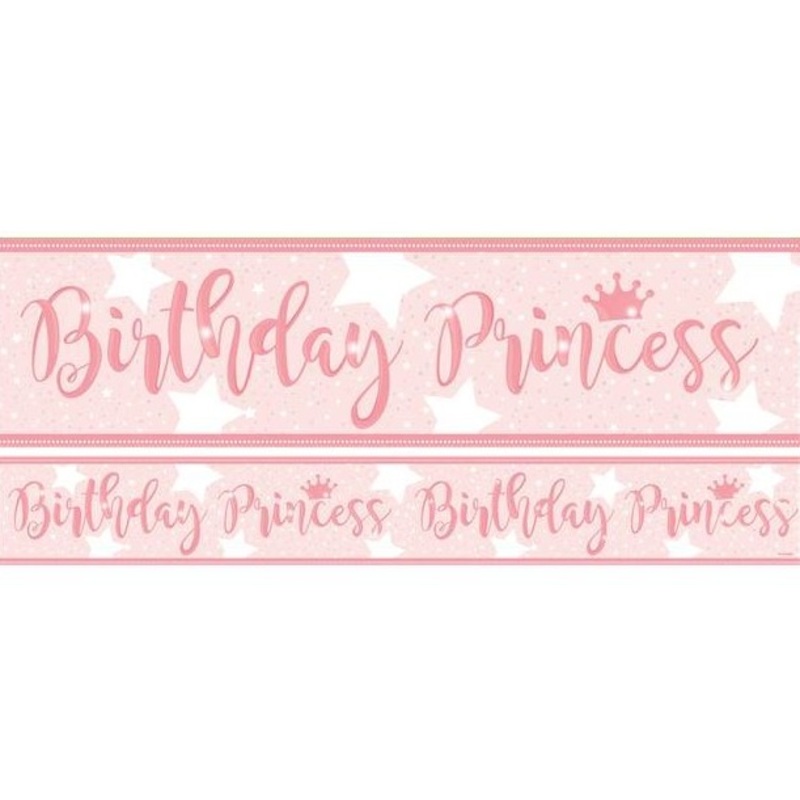3 Shiny Birthday Princess Banners 1m
