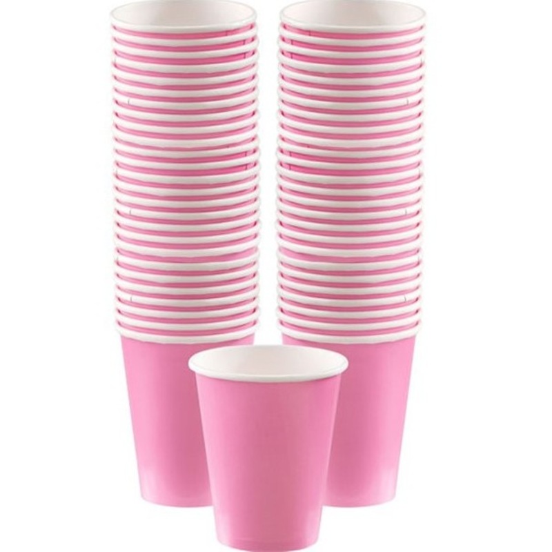 40 light pink paper cups Petunia 340ml
