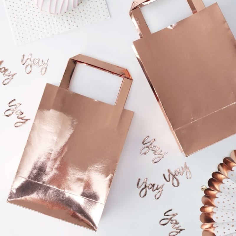 5 Rosy Party gift bags 15 x 26cm