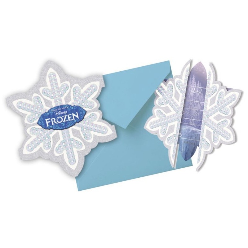 6 Frozen winter forest invitation cards