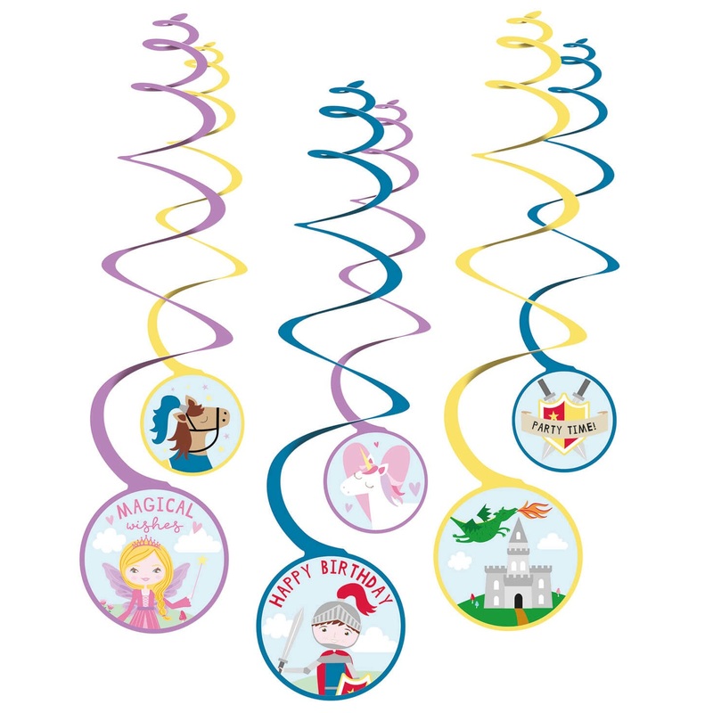 6 princess & knight spiral hangers