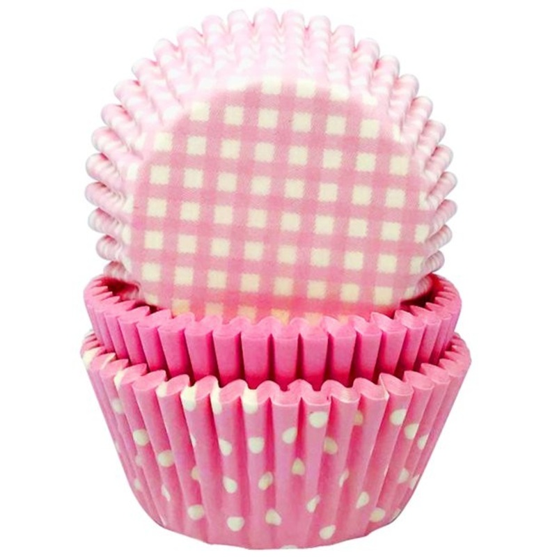 75 pink muffin cases with pattern