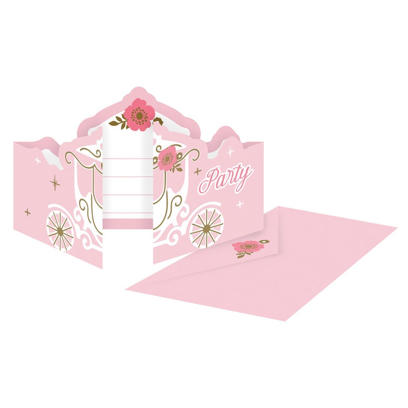 8 Princess for a Day invitation cards