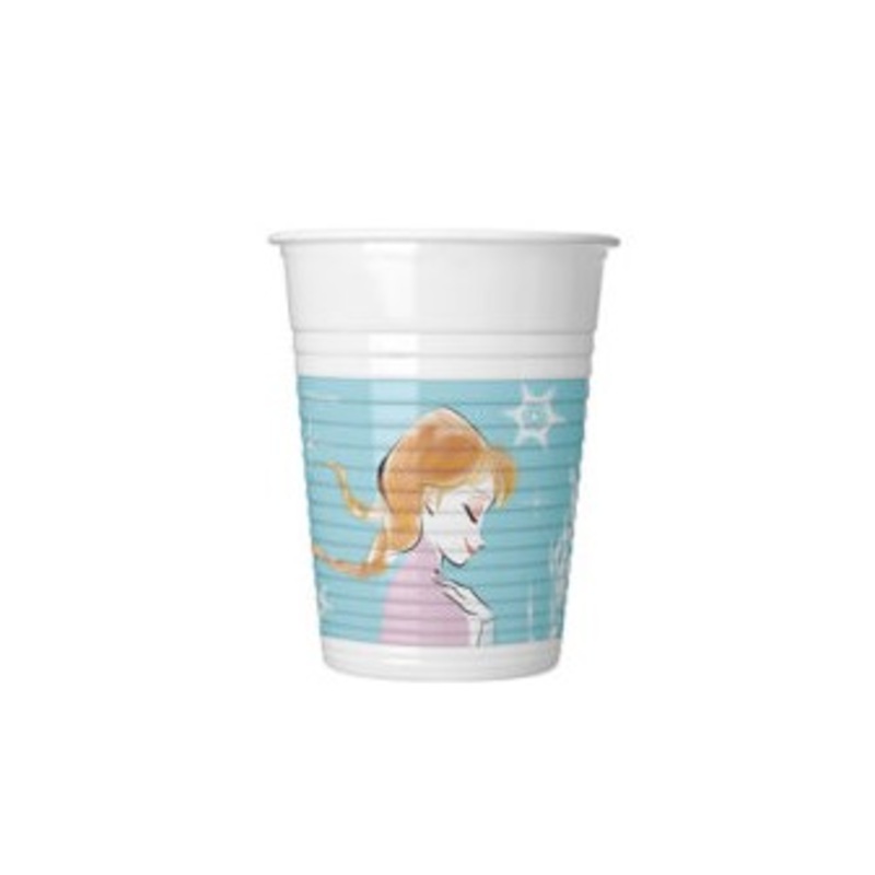 8 Sparkled Frozen plastic cups 200ml